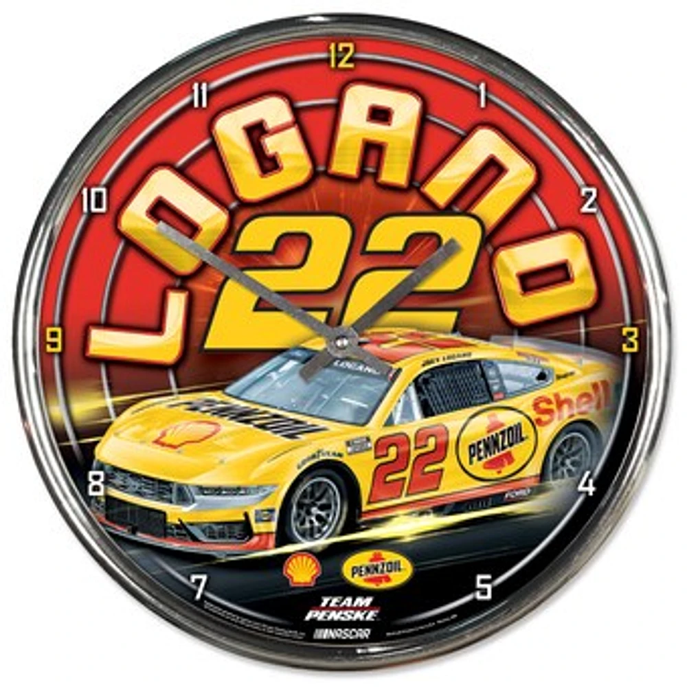 WinCraft Joey Logano Shell Pennzoil 12'' Chrome Wall Clock