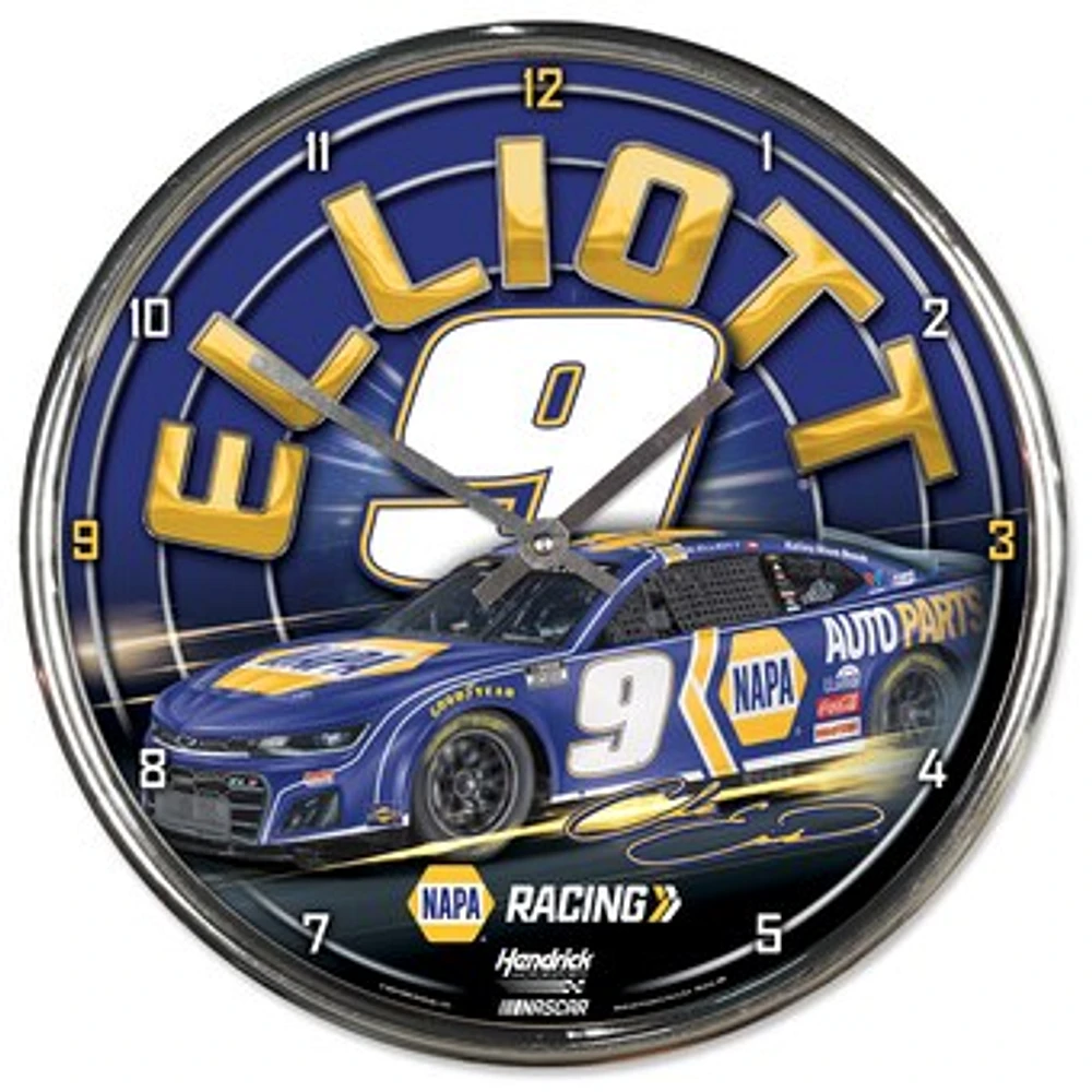 WinCraft Chase Elliott NAPA 12'' Chrome Wall Clock