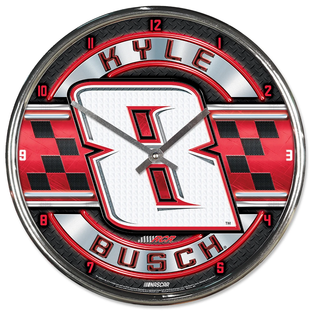 WinCraft Kyle Busch  12'' Chrome Wall Clock