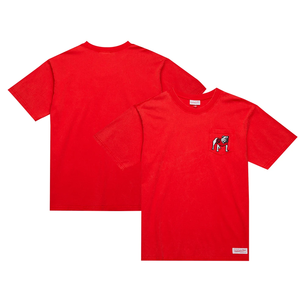 Men's Mitchell & Ness Red Georgia Bulldogs Big Tall Fade Away Premium T-Shirt