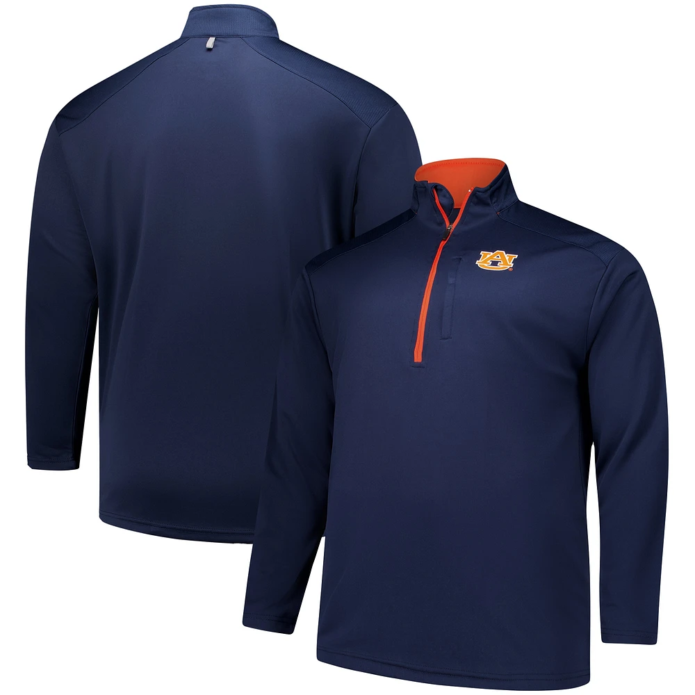 Men's Fanatics Navy Auburn Tigers Big & Tall Defender Quarter-Zip Top