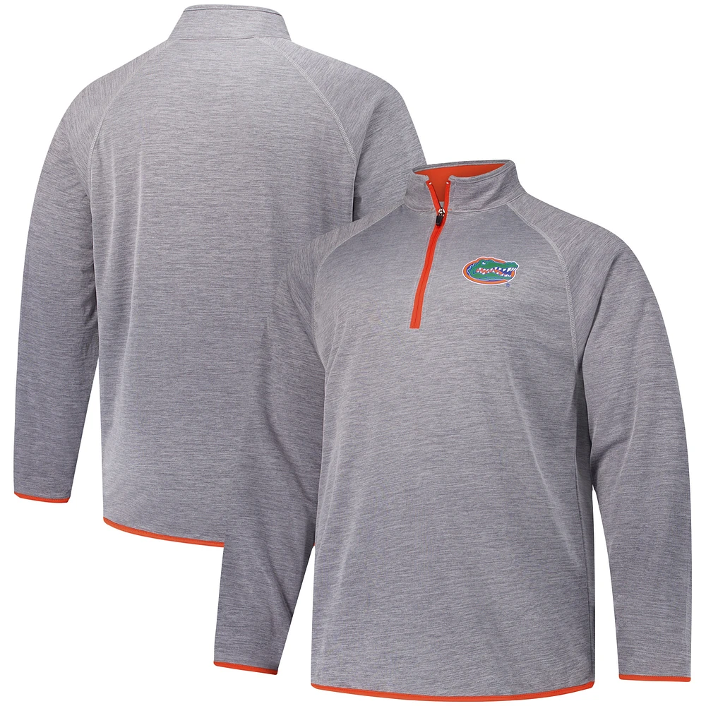 Men's Fanatics Charcoal Florida Gators Raglan Big &Tall Quarter-Zip Top