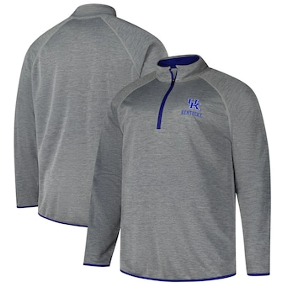 Men's Fanatics Charcoal Kentucky Wildcats Raglan Big &Tall Quarter-Zip Top