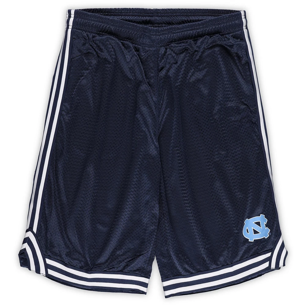 Men's Fanatics Navy North Carolina Tar Heels Big & Tall Dual Stripe Mesh Short