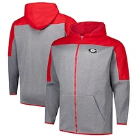 Men's Fanatics Red/Gray Georgia Bulldogs Big & Tall Pieced Full-Zip Hoodie Jacket