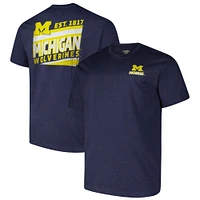 Men's Fanatics Navy Michigan Wolverines Big & Tall Ideal Faded T-Shirt