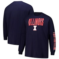 Men's Fanatics  Navy Illinois Fighting Illini Big & Tall Vision Long Sleeve T-Shirt