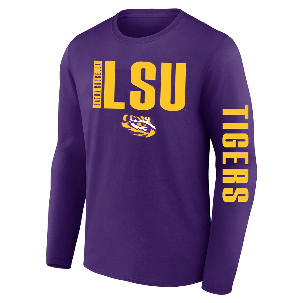 Men's Fanatics  Purple LSU Tigers Big & Tall Vision Long Sleeve T-Shirt