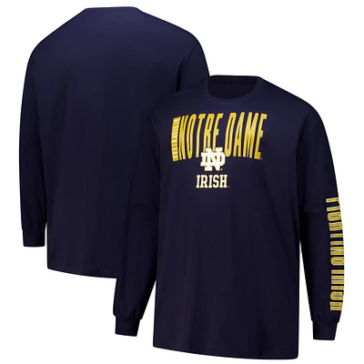 Men's Fanatics  Navy Notre Dame Fighting Irish Big & Tall Vision Long Sleeve T-Shirt