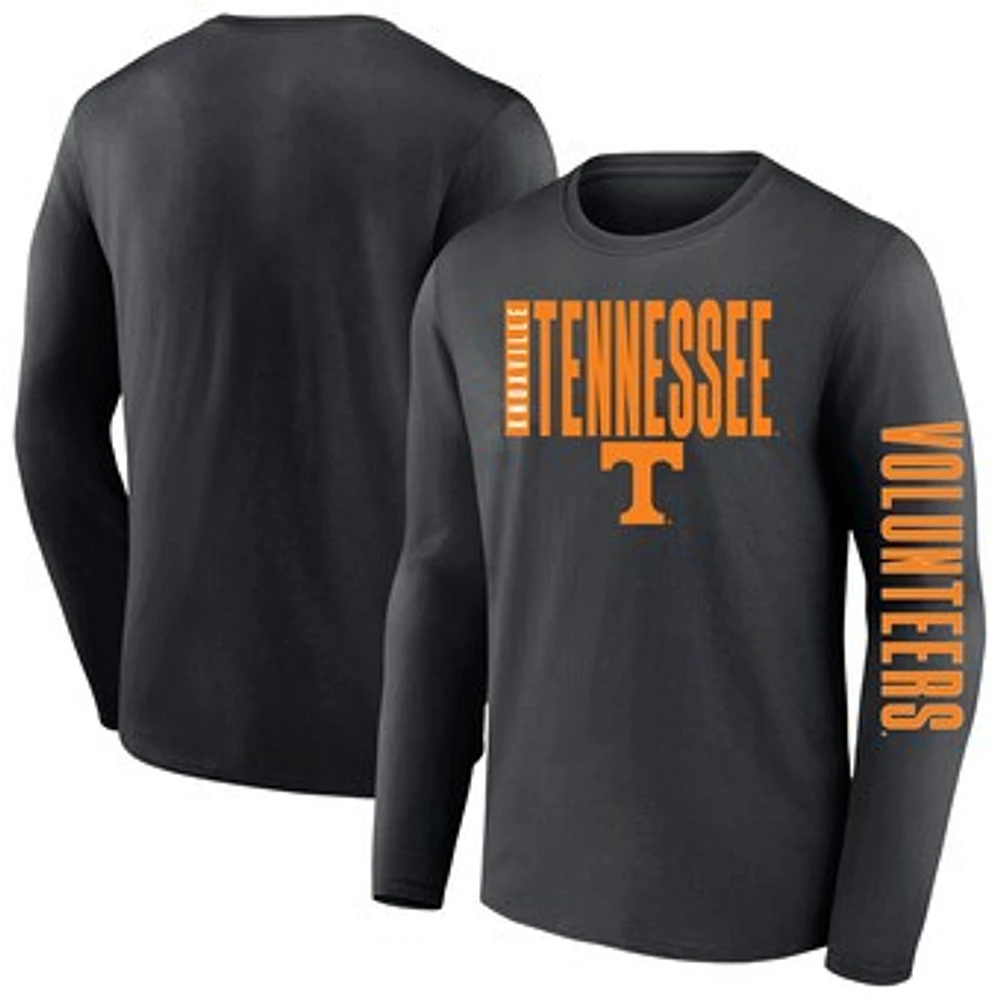 Men's Fanatics  Charcoal Tennessee Volunteers Big & Tall Vision Long Sleeve T-Shirt