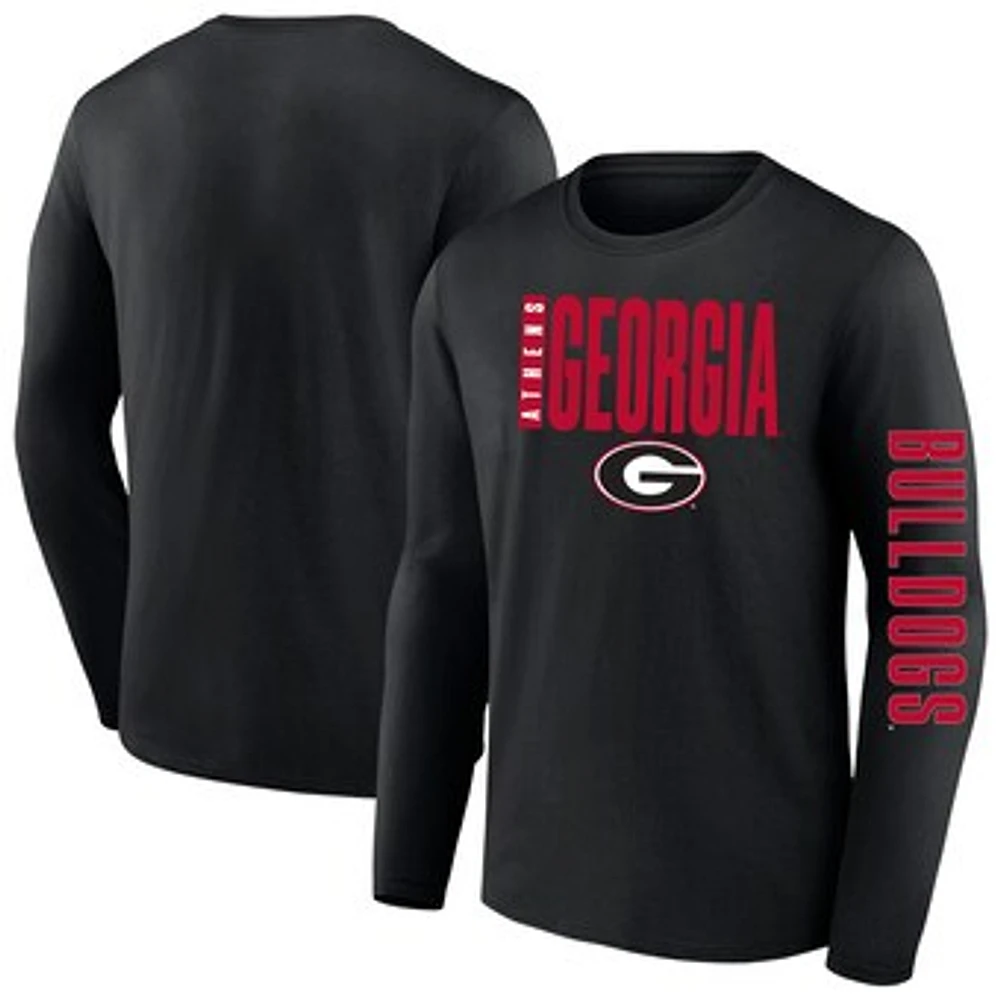 Men's Fanatics  Black Georgia Bulldogs Big & Tall Vision Long Sleeve T-Shirt