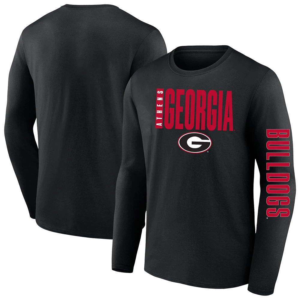 Men's Fanatics  Black Georgia Bulldogs Big & Tall Vision Long Sleeve T-Shirt