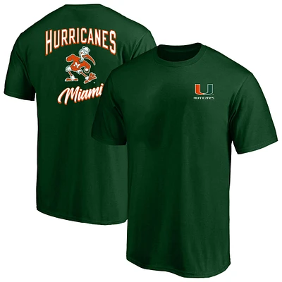 Men's Fanatics Green Miami Hurricanes Big & Tall 2-Hit T-Shirt