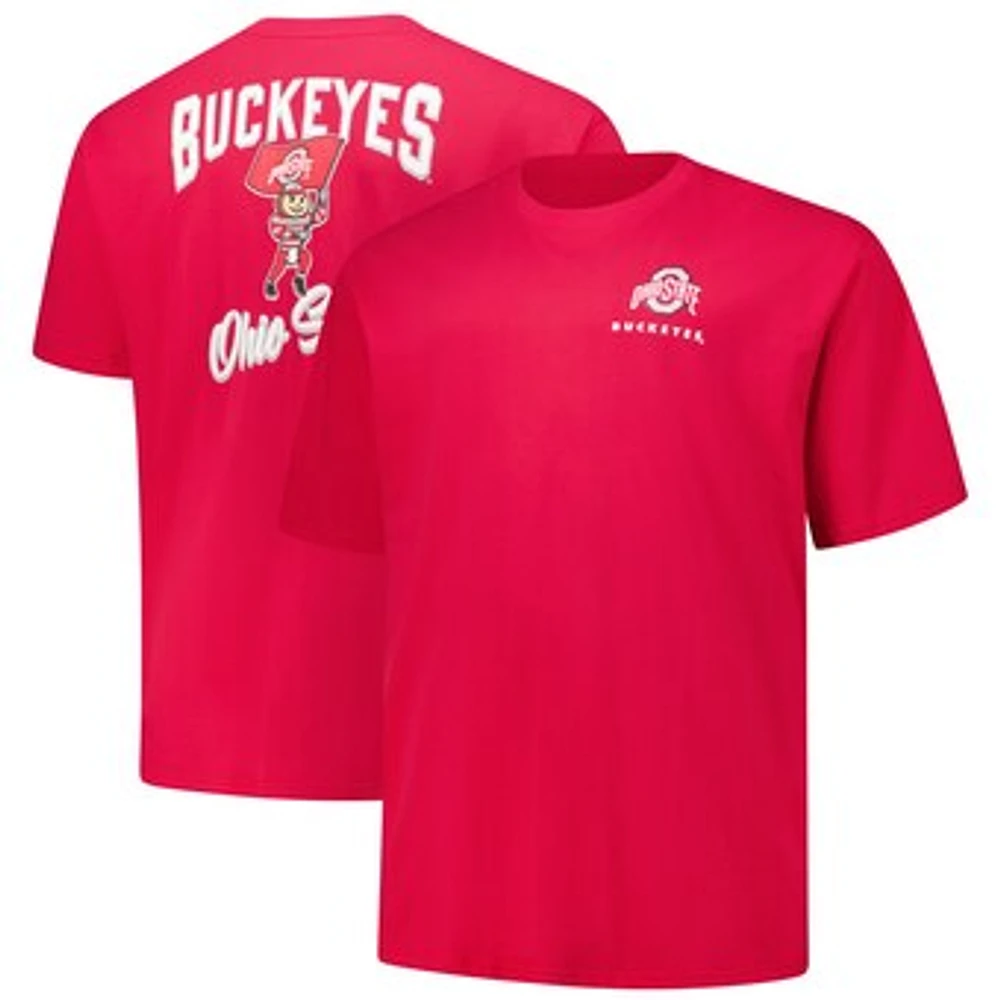 Men's Fanatics Scarlet Ohio State Buckeyes Big & Tall Helmet T-Shirt