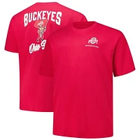 Men's Fanatics Scarlet Ohio State Buckeyes Big & Tall Helmet T-Shirt