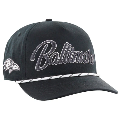 Men's '47 Black Baltimore Ravens Overhand Speckle Hitch Adjustable Hat