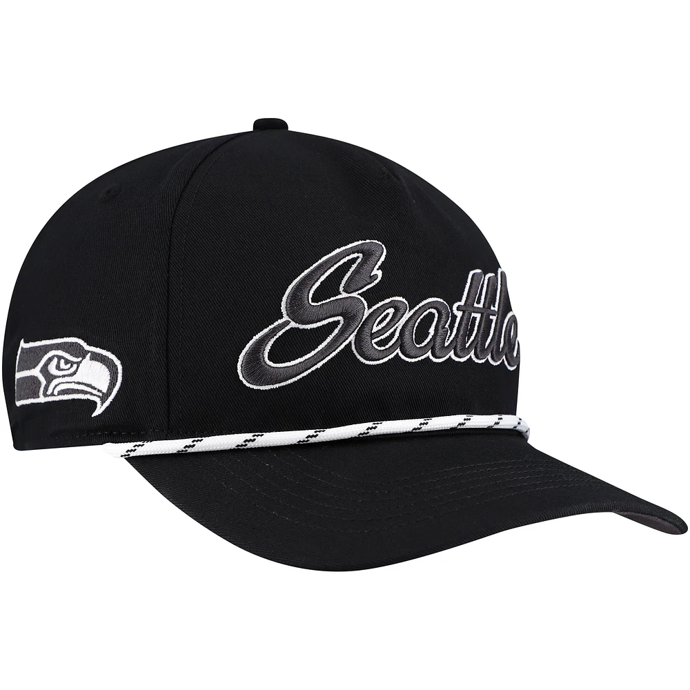 Men's '47 Black Seattle Seahawks Overhand Speckle Hitch Adjustable Hat