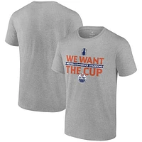 Men's Fanatics  Steel Edmonton Oilers 2024 Western Conference Champions We Want The Cup T-Shirt