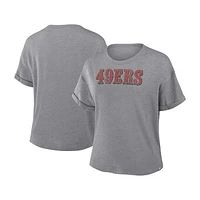 Women's Fanatics Heather Gray San Francisco 49ers Tri-Blend T-Shirt