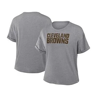 Women's Fanatics Heather Gray Cleveland Browns Tri-Blend T-Shirt