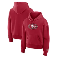 Women's Fanatics Scarlet San Francisco 49ers Legacy Fleece Pullover Hoodie