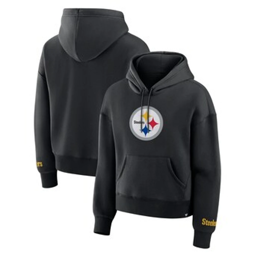 Women's Fanatics Black Pittsburgh Steelers Legacy Fleece Pullover Hoodie