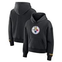 Women's Fanatics Black Pittsburgh Steelers Legacy Fleece Pullover Hoodie