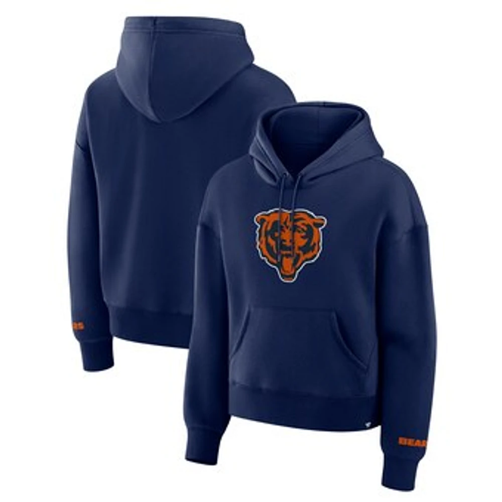 Women's Fanatics Navy Chicago Bears Legacy Fleece Pullover Hoodie