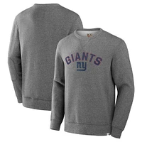 Men's Fanatics  Heather Gray New York Giants Loop Terry Pullover Sweatshirt