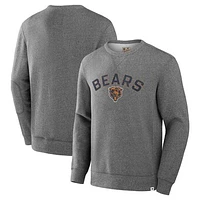 Men's Fanatics  Heather Gray Chicago Bears Loop Terry Pullover Sweatshirt