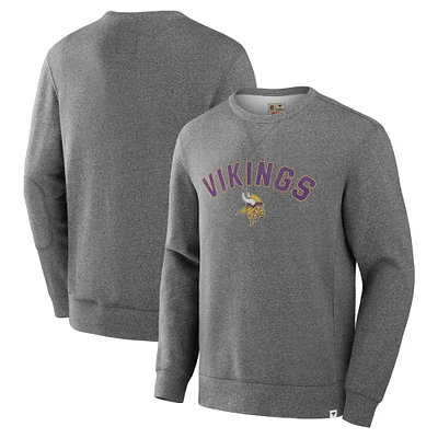 Men's Fanatics  Heather Gray Minnesota Vikings Loop Terry Pullover Sweatshirt