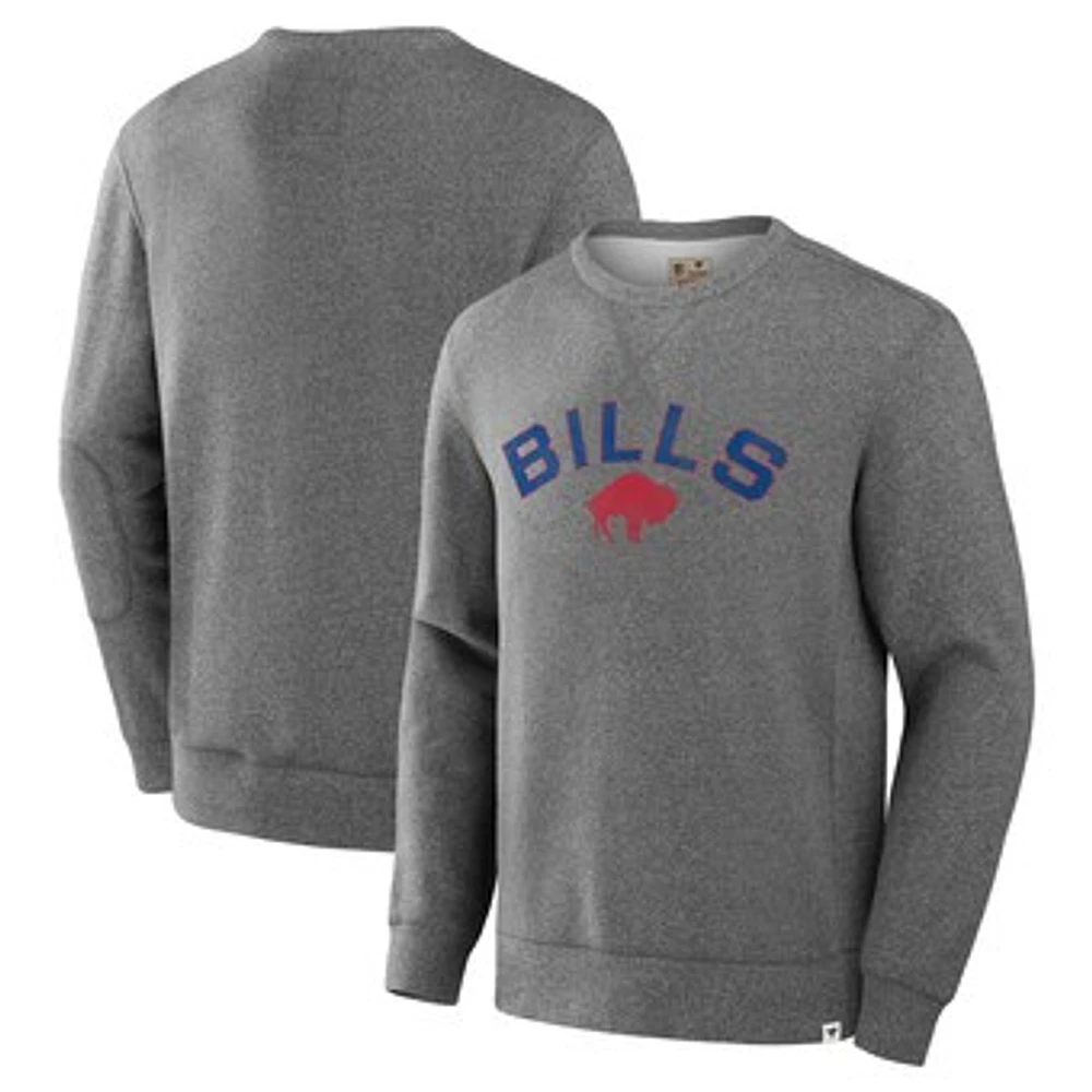 Men's Fanatics  Heather Gray Buffalo Bills Loop Terry Pullover Sweatshirt