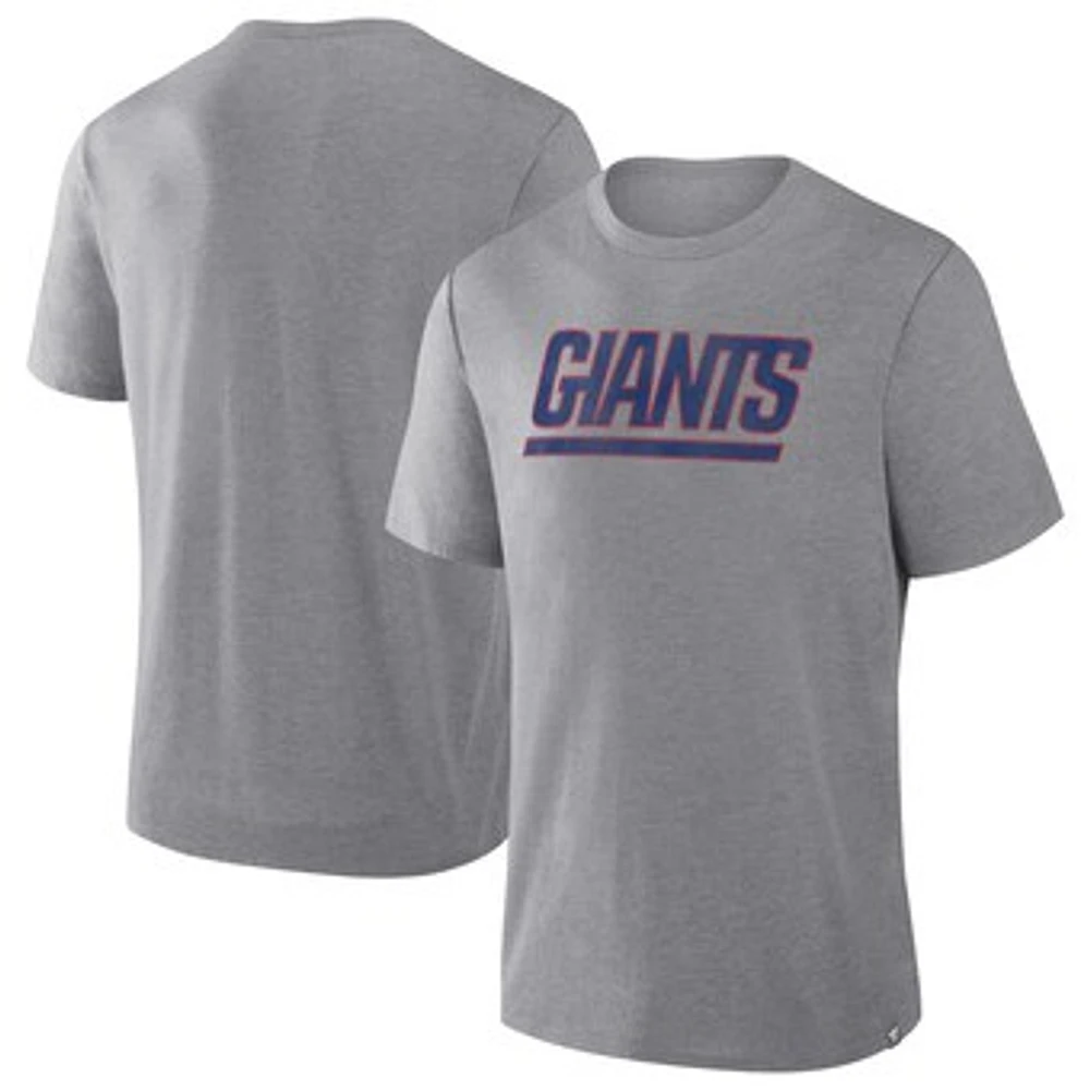 Men's Fanatics  Heather Gray New York Giants Tri-Blend T-Shirt