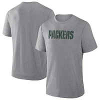 Men's Fanatics  Heather Gray Green Bay Packers Tri-Blend T-Shirt