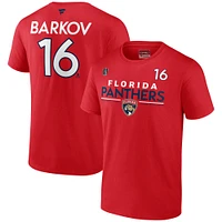 Men's Fanatics Aleksander Barkov Red Florida Panthers 2024 Stanley Cup Final Authentic Pro Name & Number T-Shirt