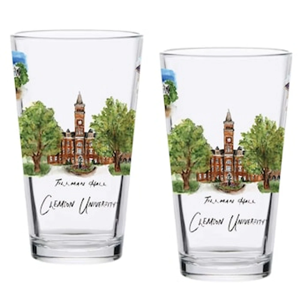 Clemson Tigers 2-Pack 16oz. Laura Wilcox University Pint Set