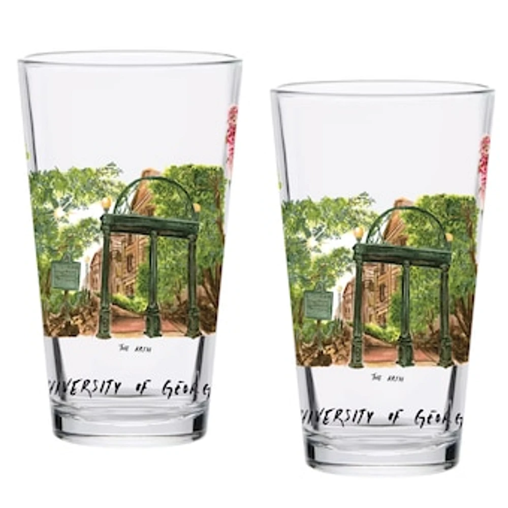 Georgia Bulldogs 2-Pack 16oz. Laura Wilcox University Pint Set