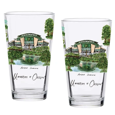 Oregon Ducks 2-Pack 16oz. Laura Wilcox University Pint Set