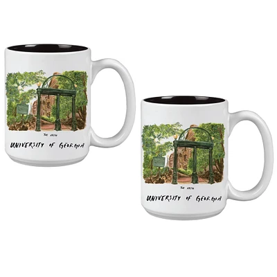 Georgia Bulldogs 2-Pack 15oz. Laura Wilcox University Mug Set