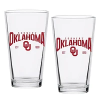 Oklahoma Sooners 16oz. Established Pint Glass Two-Set