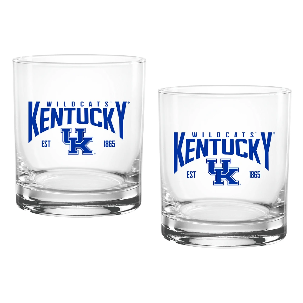 Kentucky Wildcats 14oz. Established Rocks Glass Two-Set