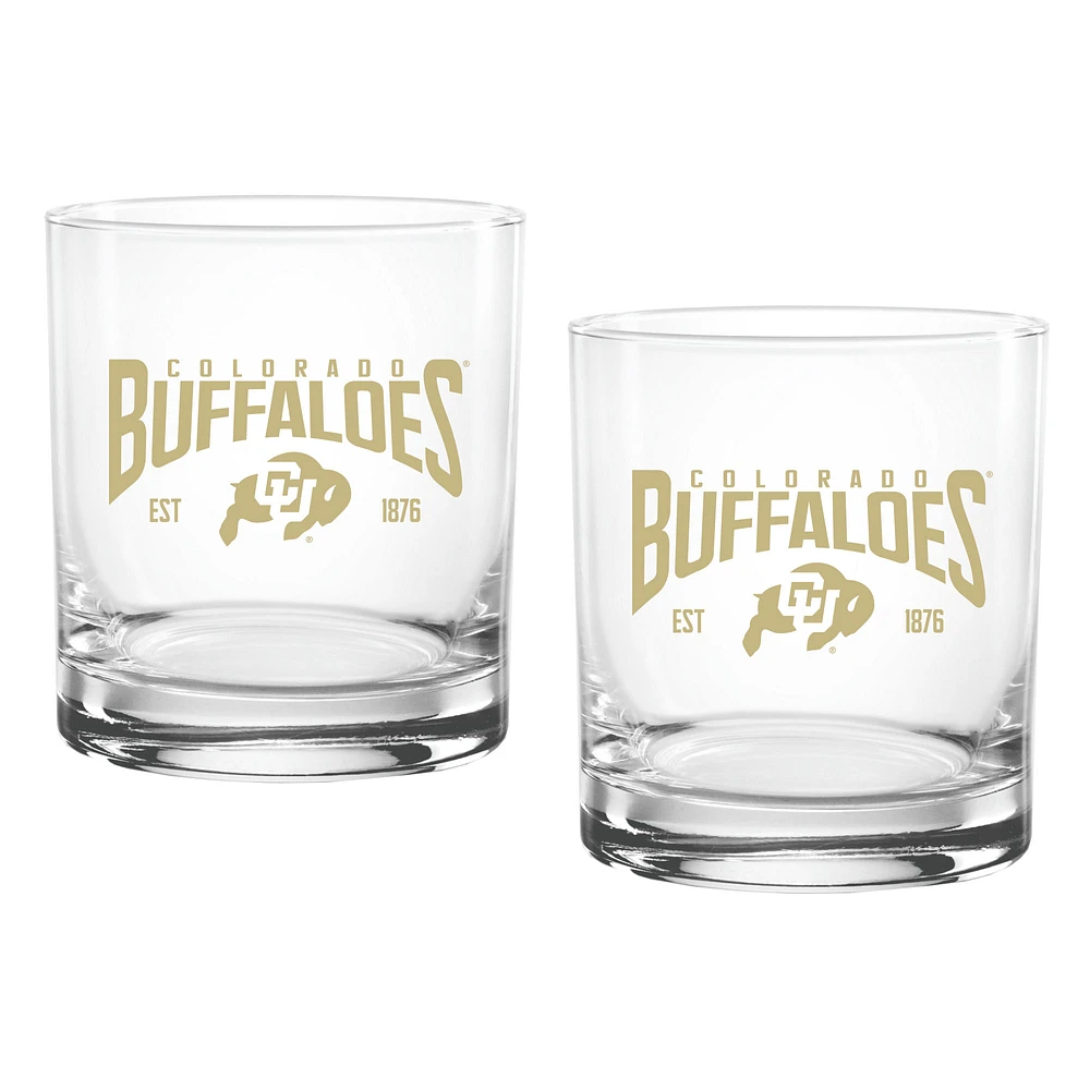 Colorado Buffaloes 14oz. Established Rocks Glass Two-Set