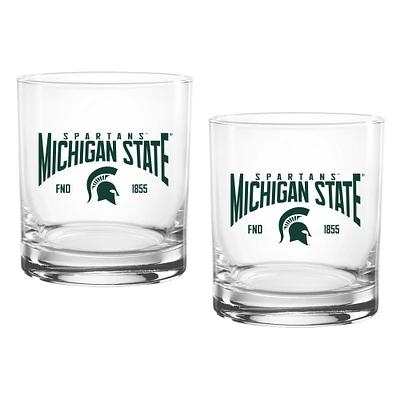 Michigan State Spartans 14oz. Established Rocks Glass Two-Set