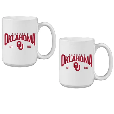 Oklahoma Sooners 15oz. Established Ceramic Mug Two-Set