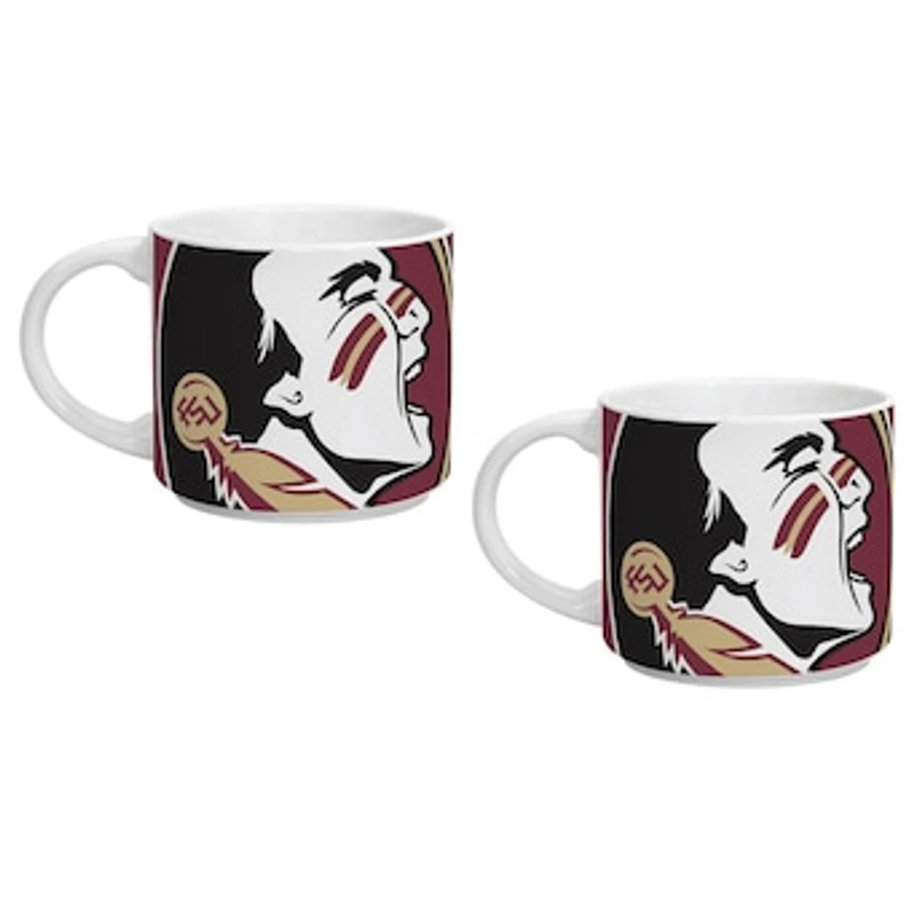 Indigo Falls Florida State Seminoles Two Pack 14oz Stackable Mug Set