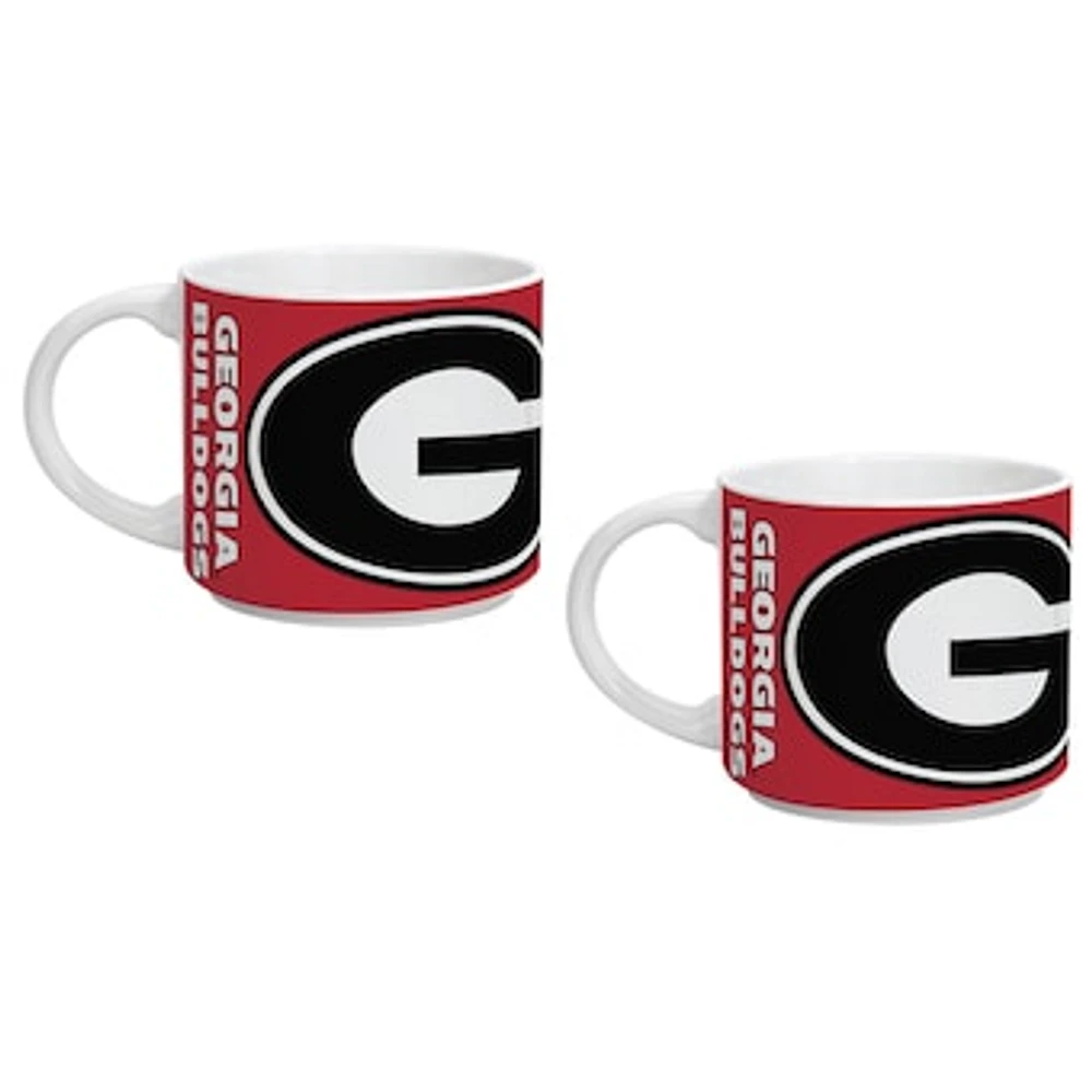 Indigo Falls Georgia Bulldogs Two Pack 14oz Stackable Mug Set