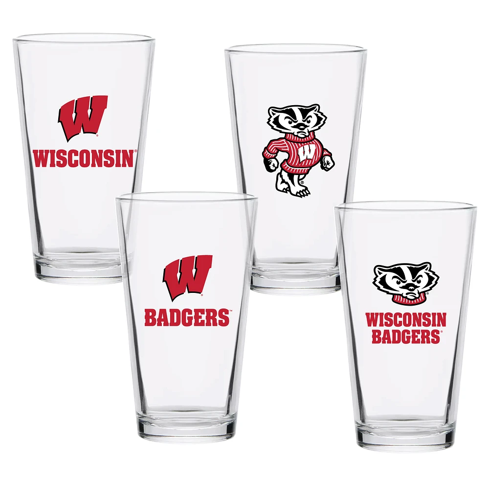 Wisconsin Badgers 16oz. Collector Pint Glass Four-Set