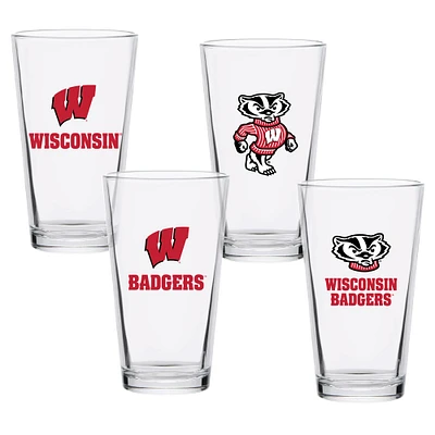 Wisconsin Badgers 16oz. Collector Pint Glass Four-Set