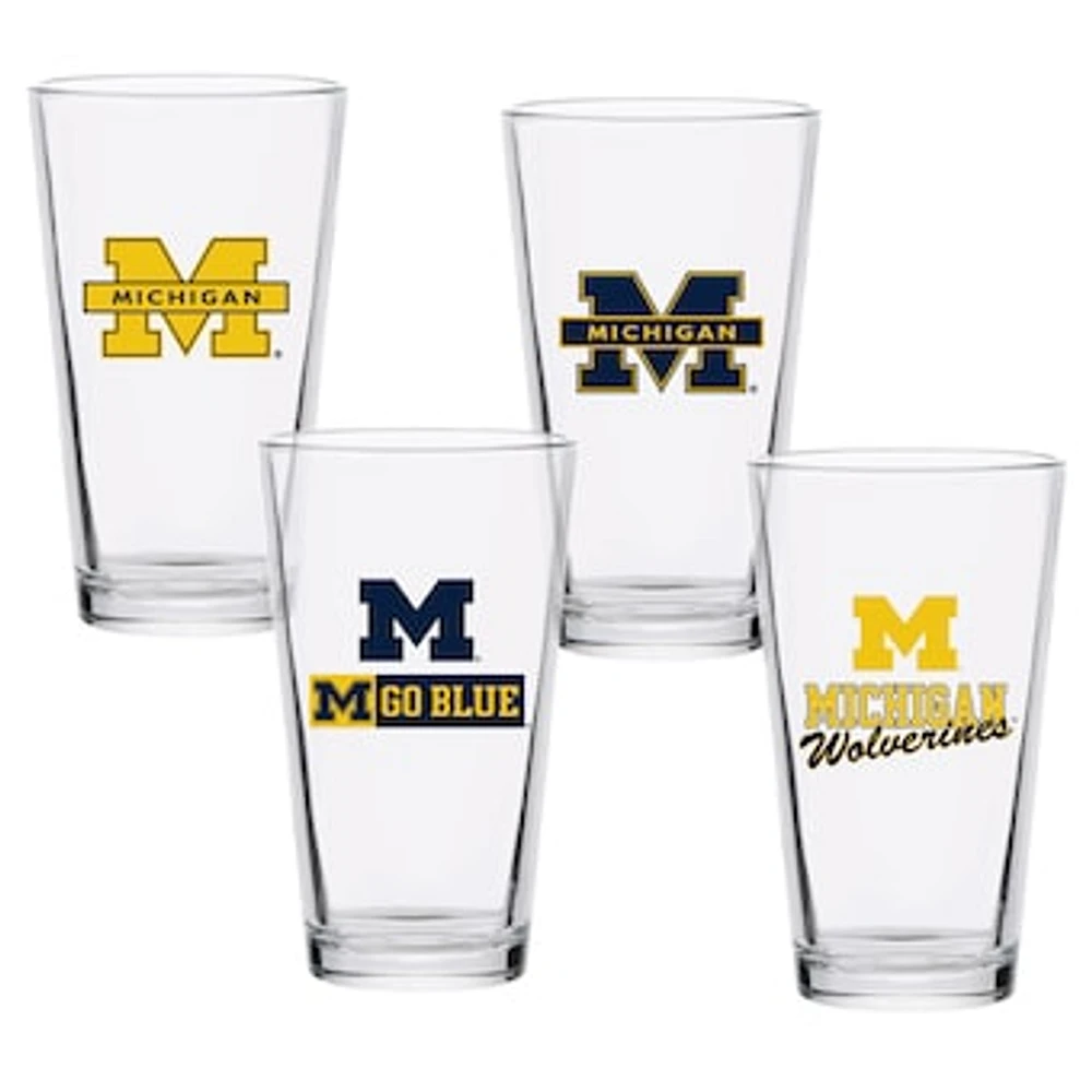 Michigan Wolverines 16oz. Collector Pint Glass Four-Set