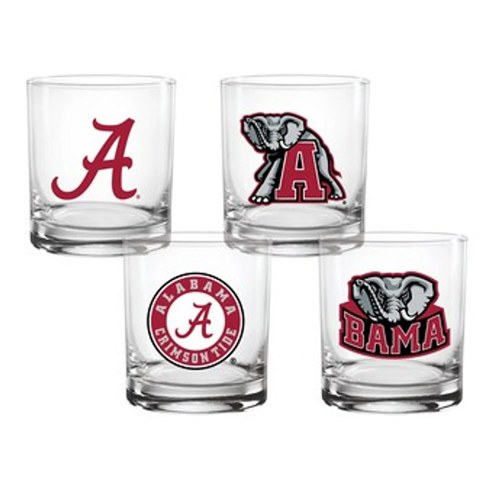 Alabama Crimson Tide 4-Pack Collector's 14oz. Rocks Glass Set